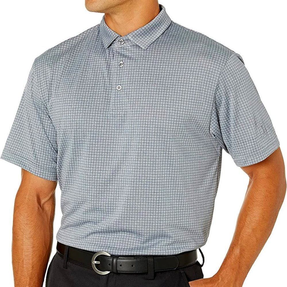 PGA TOUR Men's Mini Windowpane Golf Polo Shirt